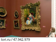 Портрет светлейшей княгини Е.П. Салтыковой кисти К.П. Брюллова. Выставка «Великий Карл. К 225-летию со дня рождения К.П. Брюллова» в Михайловском дворце. Государственный Русский музей в Санкт-Петербурге. Редакционное фото, фотограф Румянцева Наталия / Фотобанк Лори