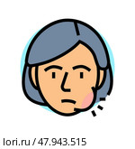 swelling face disease symptom color icon vector illustration. Стоковая иллюстрация, иллюстратор Vectorwin / Фотобанк Лори