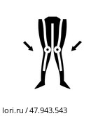 unsteady gait disease symptom glyph icon vector illustration. Стоковая иллюстрация, иллюстратор Vectorwin / Фотобанк Лори