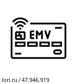emv card bank payment line icon vector illustration. Стоковая иллюстрация, иллюстратор Vectorwin / Фотобанк Лори