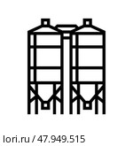 silo cement concrete line icon vector illustration. Стоковая иллюстрация, иллюстратор Vectorwin / Фотобанк Лори