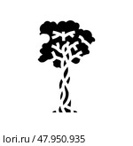 strangler fig jungle amazon glyph icon vector illustration. Стоковая иллюстрация, иллюстратор Vectorwin / Фотобанк Лори