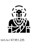 nandi god indian glyph icon vector illustration. Стоковая иллюстрация, иллюстратор Vectorwin / Фотобанк Лори
