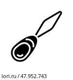 needle threader embroidery hobby glyph icon vector illustration. Стоковая иллюстрация, иллюстратор Vectorwin / Фотобанк Лори