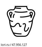 pottery human evolution line icon vector illustration. Стоковая иллюстрация, иллюстратор Vectorwin / Фотобанк Лори
