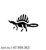 spinosaurus dinosaur animal glyph icon vector illustration. Стоковая иллюстрация, иллюстратор Vectorwin / Фотобанк Лори