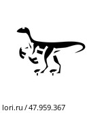 velociraptor dinosaur animal glyph icon vector illustration. Стоковая иллюстрация, иллюстратор Vectorwin / Фотобанк Лори