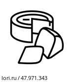 gouda cheese food slice line icon vector illustration. Стоковая иллюстрация, иллюстратор Vectorwin / Фотобанк Лори