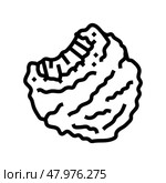 nugget chicken fried line icon vector illustration. Стоковая иллюстрация, иллюстратор Vectorwin / Фотобанк Лори