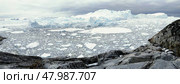 Ilulissat icefjord in Greenland with big iceberg. Стоковое фото, фотограф Joerg Hackemann / PantherMedia / Фотобанк Лори