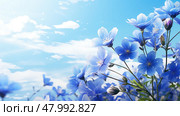 beautiful blooming day blue enchanting ai generated. Стоковое AI-изображение, AI-художник Vectorwin / Фотобанк Лори