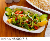 Light delicious and healthy vegetable salad Choban. Стоковое фото, фотограф Яков Филимонов / Фотобанк Лори