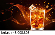beverage sweet soda drink caramel ai generated. Стоковое AI-изображение, AI-художник Vectorwin / Фотобанк Лори