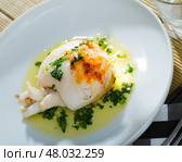 Dish of Mediterranean cuisine - roasted cuttlefish. Стоковое фото, фотограф Яков Филимонов / Фотобанк Лори