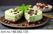 cake mint dessert food ai generated. Стоковое AI-изображение, AI-художник Vectorwin / Фотобанк Лори