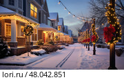 neighborhood suburban developments urban ai generated. Стоковое AI-изображение, AI-художник Vectorwin / Фотобанк Лори