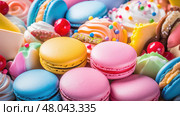 gelato colorful dessert food ai generated. Стоковое AI-изображение, AI-художник Vectorwin / Фотобанк Лори
