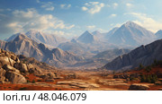 tectonic fault block mountains ai generated. Стоковое AI-изображение, AI-художник Vectorwin / Фотобанк Лори