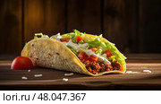 chicken meat taco food ai generated. Стоковое AI-изображение, AI-художник Vectorwin / Фотобанк Лори
