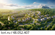 community suburban developments urban ai generated. Стоковое AI-изображение, AI-художник Vectorwin / Фотобанк Лори