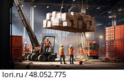 transportation merchandise ship cargo ai generated. Стоковое AI-изображение, AI-художник Vectorwin / Фотобанк Лори
