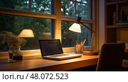 dimmer lights in a house ai generated. Стоковое AI-изображение, AI-художник Vectorwin / Фотобанк Лори