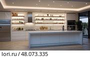 area kitchen recessed lighting ai generated. Стоковое AI-изображение, AI-художник Vectorwin / Фотобанк Лори