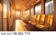 public light rail train ai generated. Стоковое AI-изображение, AI-художник Vectorwin / Фотобанк Лори