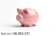 vintage pink piggy bank white background ai generated. Стоковое AI-изображение, AI-художник Vectorwin / Фотобанк Лори
