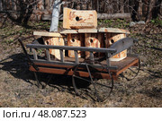 Скворечники весной. На тележке. Стоковое фото, фотограф Анатолий Матвейчук / Фотобанк Лори