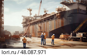 repairs terminal Shipyard ship ai generated. Стоковое AI-изображение, AI-художник Vectorwin / Фотобанк Лори