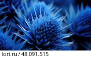shot blue thistle ai generated. Стоковое AI-изображение, AI-художник Vectorwin / Фотобанк Лори