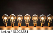 idea light bulb learning ai generated. Стоковое AI-изображение, AI-художник Vectorwin / Фотобанк Лори