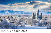 skiing salt lake city snow ai generated. Стоковое AI-изображение, AI-художник Vectorwin / Фотобанк Лори