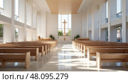 glass interior church building ai generated. Стоковое AI-изображение, AI-художник Vectorwin / Фотобанк Лори