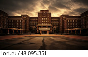 eerie empty hospital building ai generated. Стоковое AI-изображение, AI-художник Vectorwin / Фотобанк Лори