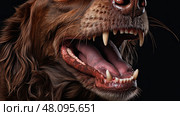 teeth dog mouth ai generated. Стоковое AI-изображение, AI-художник Vectorwin / Фотобанк Лори