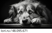 fearful upset dog ai generated. Стоковое AI-изображение, AI-художник Vectorwin / Фотобанк Лори