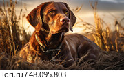 scent dog hunting ai generated. Стоковое AI-изображение, AI-художник Vectorwin / Фотобанк Лори