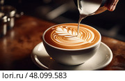 espresso coffee froth ai generated. Стоковое AI-изображение, AI-художник Vectorwin / Фотобанк Лори