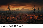 scorched fire landscape ai generated. Стоковое AI-изображение, AI-художник Vectorwin / Фотобанк Лори