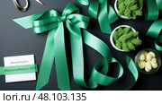 stigma mental health green ribbon ai generated. Стоковое AI-изображение, AI-художник Vectorwin / Фотобанк Лори