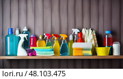 cloths house cleaning supplies ai generated. Стоковое AI-изображение, AI-художник Vectorwin / Фотобанк Лори