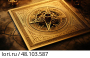 mystical gold alchemy symbols ai generated. Стоковое AI-изображение, AI-художник Vectorwin / Фотобанк Лори