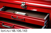 compartments red tools ai generated. Стоковое AI-изображение, AI-художник Vectorwin / Фотобанк Лори