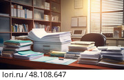 folders doctor desk ai generated. Стоковое AI-изображение, AI-художник Vectorwin / Фотобанк Лори