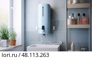 compact water heater tankless ai generated. Стоковое AI-изображение, AI-художник Vectorwin / Фотобанк Лори