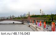 Moscow, Russia, May 03, 2025: preparation of the Red Square for the celebration of Victory Day in honor of the 80th anniversary. Редакционное фото, фотограф Igor Skripachev / Фотобанк Лори