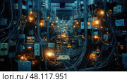 wires connection texture. Стоковое AI-изображение, AI-художник Vectorwin / Фотобанк Лори