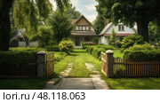 yard divided house. Стоковое AI-изображение, AI-художник Vectorwin / Фотобанк Лори